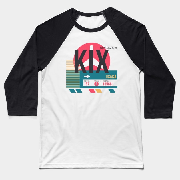 Osaka (KIX) Airport Code Baggage Tag A Baseball T-Shirt by SLAG_Creative